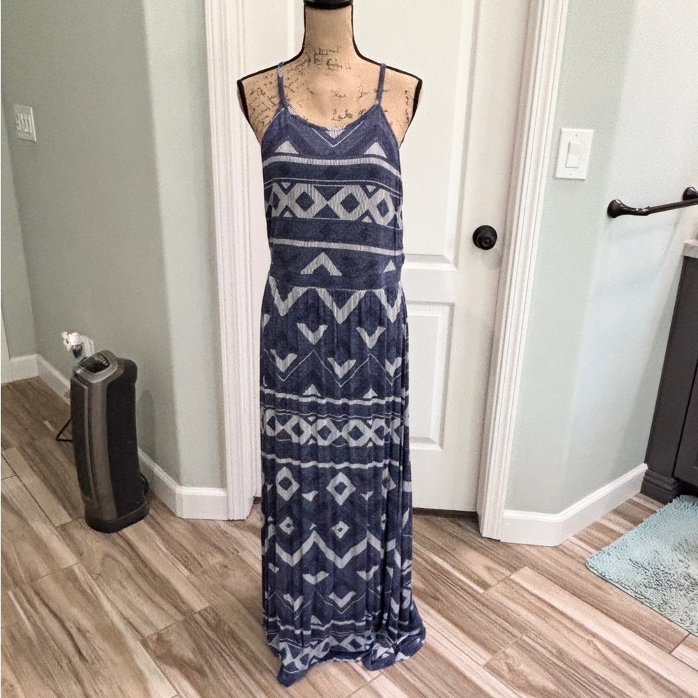 Old Navy Blue and White Maxi Sundress